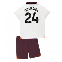 Fotballdrakt Barn Manchester City Josko Gvardiol #24 Bortedraktsett 2023-24 Kortermet (+ Korte bukser)